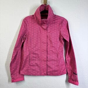 BENCH Jacket Medium BBQ Skiing High‎ Neck Collar Hidden Zip Hood Grid Pattern